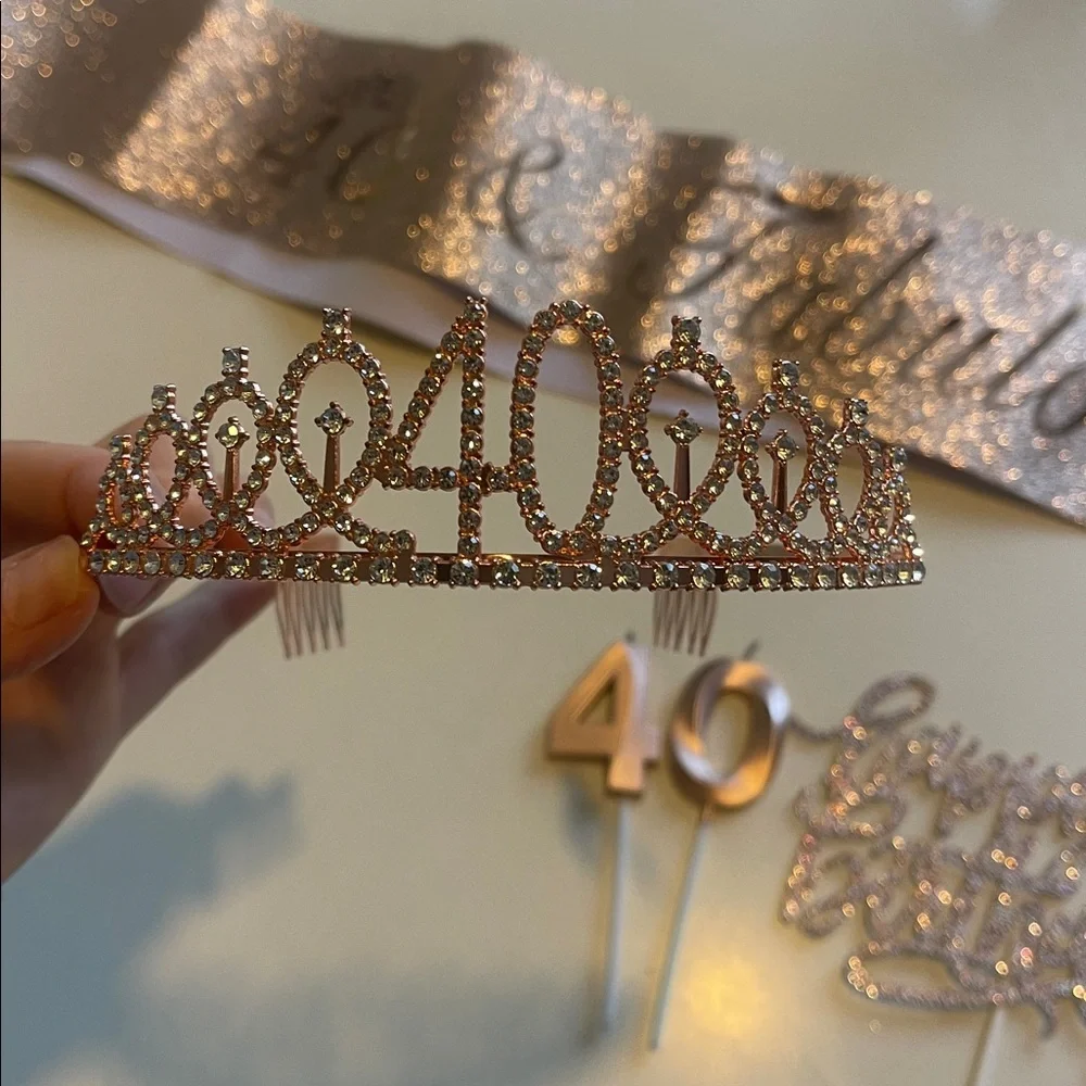 Rose Gold 40th Birthday Party Decoration Set
